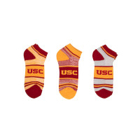 USC Trojans Cardinal and Gold RMC Heathered Triplex 3 Pack Socks